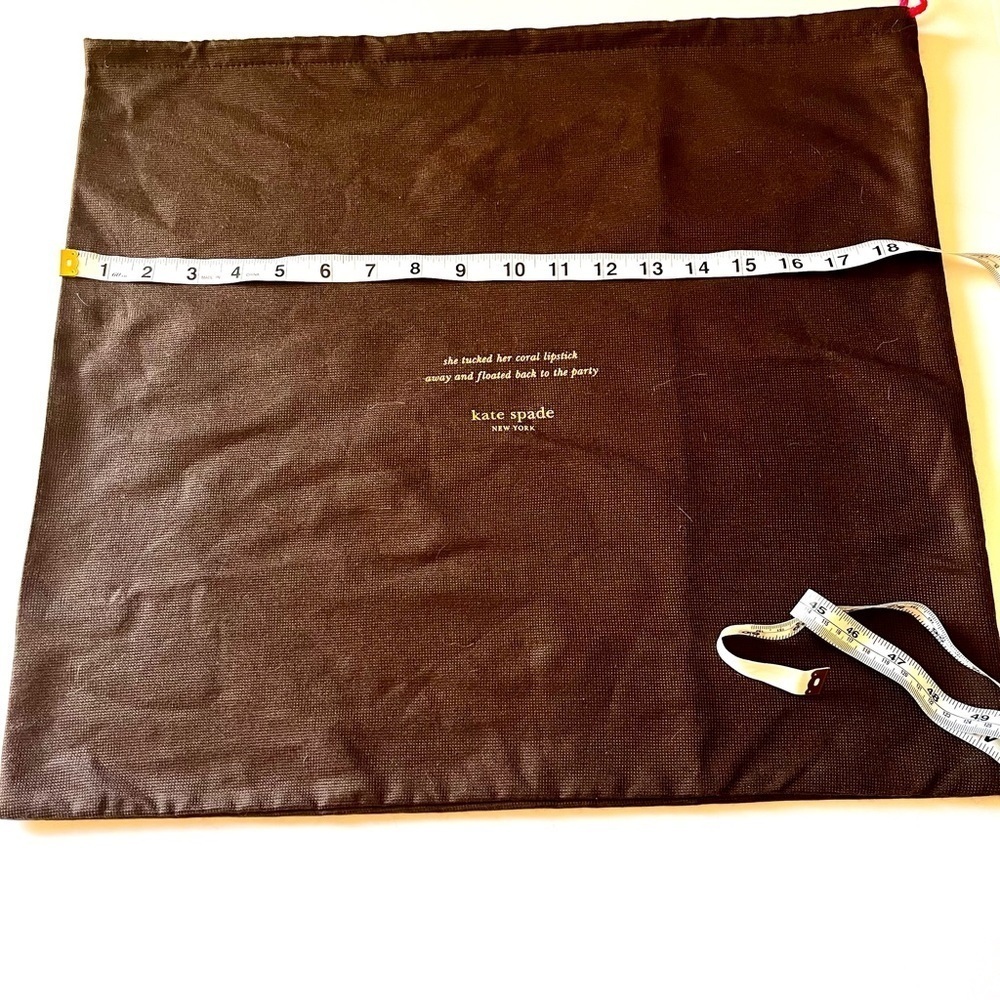 Kate Spade Brown Dust Cover Bag Brown Large 19"x17" Pink Drawstring